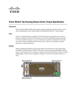 9-Inch Stretch Tap Seizure Screw Torque Specification Technical Bulletin
