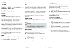 Installing a DC or DC/EQ Module in a Multimedia Stretch Tap Installation Instructions