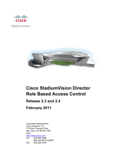 Release 2.4 and 2.3: Cisco StadiumVision Directo Role Based Access Control