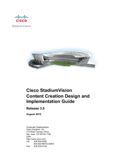 Release 3.0: Cisco StadiumVision Content Creation Design and Implementation Guide