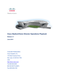 Release 3.1: Cisco StadiumVision Director Operations Playbook