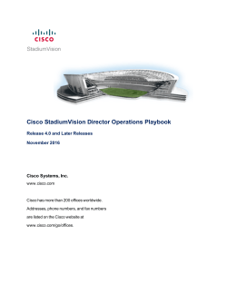 Release 4.0: Cisco StadiumVision Director Operations Playbook