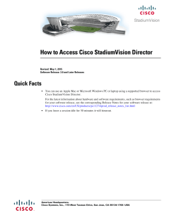 DMPs: UI: Access Cisco StadiumVision Director