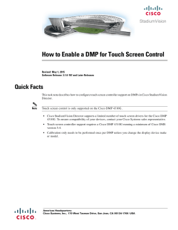 DMPs: Enable Touch Screen Control