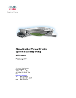 All Releases: Cisco StadiumVision Director System State Reporting