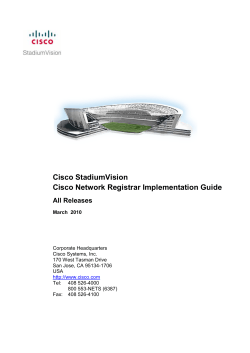 All Releases: Cisco StadiumVision CNR Implementation Guide