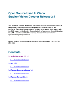 Open Source Used in Cisco StadiumVision Director Release 2.4
