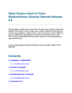 Open Source Used In Cisco StadiumVision Director Remote Release 4.0