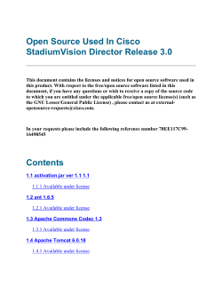 Open Source Used In Cisco StadiumVision Director Release 3.0