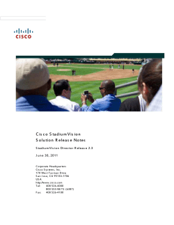 Cisco StadiumVision Release Notes for Release 2.3