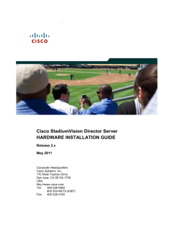 Cisco StadiumVision Director Server Hardware Installation Guide for the Cisco ADE 2140 Series Appliance