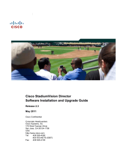 Cisco StadiumVision Director Installation and Upgrade Guide, Release 2.3