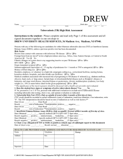 TB High Risk Assessment Questionaire