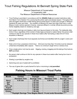 Bennett Spring Regulations and Fishing Hours