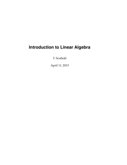 Introduction to Linear Algebra
