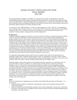 Graduate Experience Satellite Report