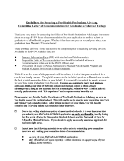 Guidelines for Securing a Pre-Health Professions Advising