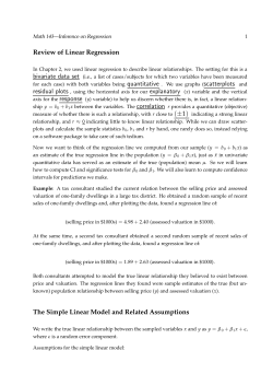 Simple linear regression analysis