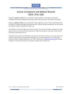 Access to Exposure and Medical Records