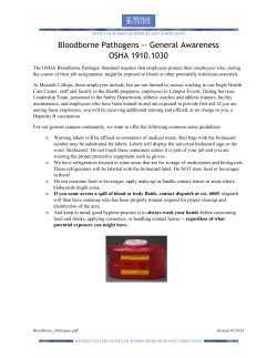 Bloodborne Pathogens General Awareness