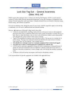 Lock Out / Tag Out General Awareness