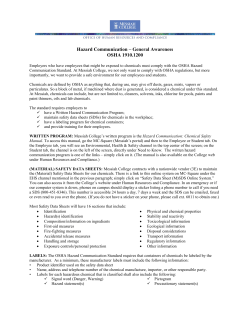 Hazard Communication General Awareness