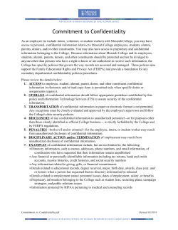 Commitment to Confidentiality