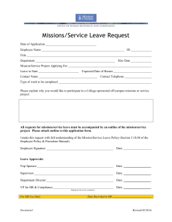 Missions/Service Leave