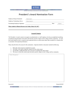 President s Award Nomination Form