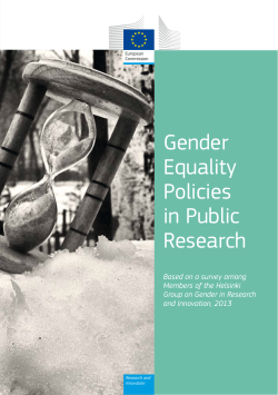 Gender Equality Policies in Public Research.