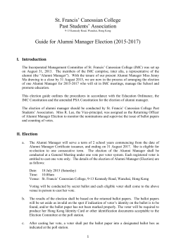 Guide for Alumni Manager Election (2015-2017)