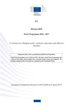 Work programme 2016 - 2017