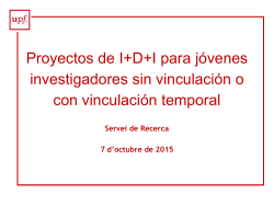 Presentacions sessi informativa del 7 d'octubre 2015 sobre Projectes per a Joves Investigadors
