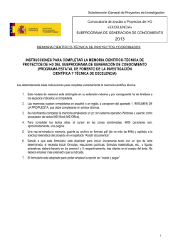 Model de mem ria projecte coordinat "Excelencia"