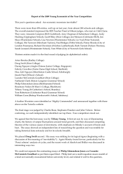 2009 Judges Report winning essay