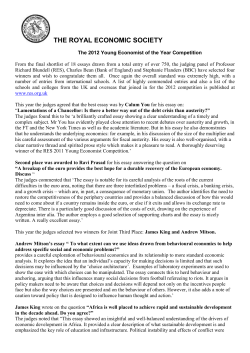 2012 Winning Essays Judges Report