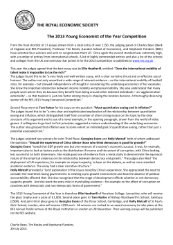 2013 Winning Essays Judges Report