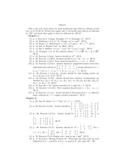 Errata sheet for soft cover and hardbound text
