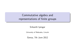 Commutative algebra and representations of finite groups,