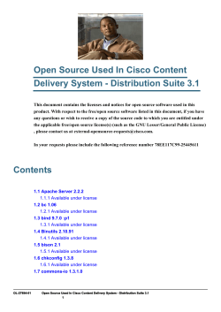 Open Source Used In Cisco Content Delivery System - Distribution Suite 3.1