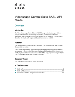 Videoscape Control Suite SASL API Guide