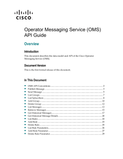 Operator Messaging Service (OMS) API Guide