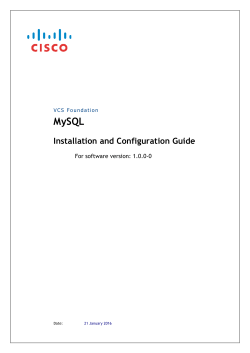 MySQL ICI Install and Cinfiguration Guide Version 1.0.0