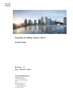 Installing and Configuring Billing Adaptor (BOA) Users Guide 4.0 Rev 1.7