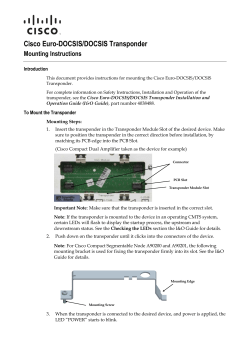 Cisco DOCSIS/Euro-DOCSIS Transponder Mounting Instruction