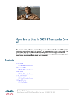 Open Source Used In DOCSIS Transponder Core
