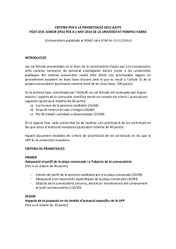 Criteris de prioritzaci UPF