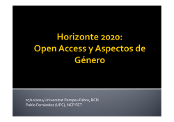 Horizonte 2020: Open Access and gender equity issues