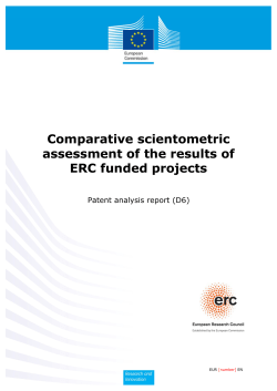 Comparative scientometric assessment of the results of ERC funded projects - Patent analysis report