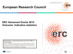 ERC Advanced Grants 2015 Outcome: Indicative statistics